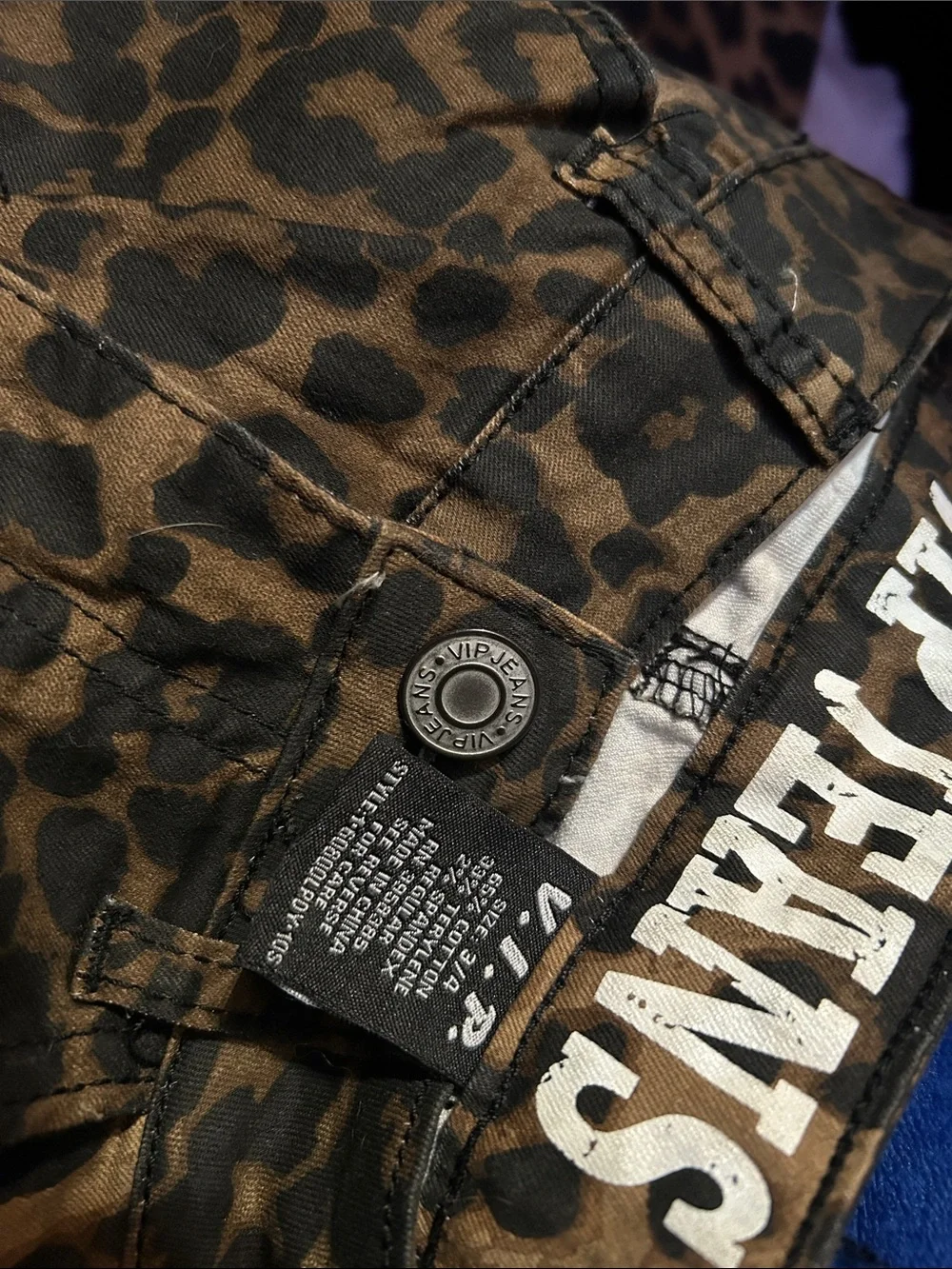 VIP Leopard Print Cargo Pants - Brown/Black
